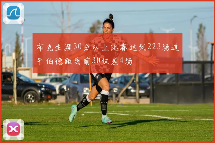 布克生涯30分以上比赛达到223场追平伯德距离前30仅差4场